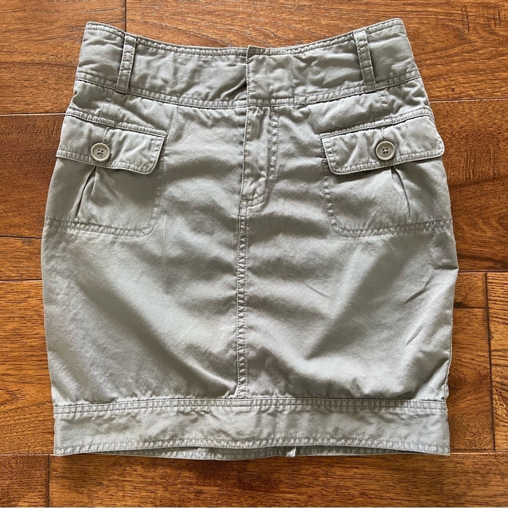 Y2K Gray Cargo Mini Skirt Low Rise Utility Indie Sleaze